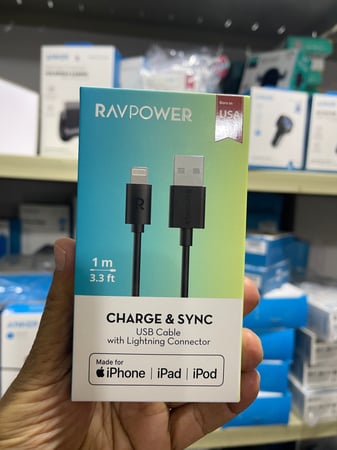 سلك شاحن ايفون راف باور 1 متر معتمد من ابل