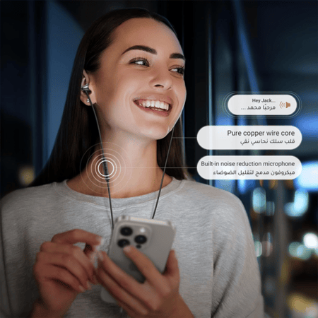 يوجرين - سماعة أذن سلكية بوصلة USB-C - أسود