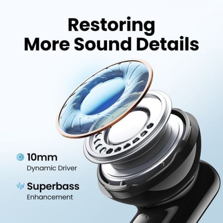 سماعة أذن يوجرين لاسلكية هاي تون تي 3 مع خاصية إلغاء الضوضاء النشط