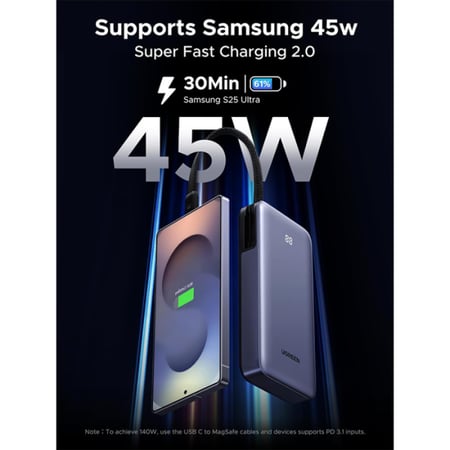 يوجرين باور بانك 45 واط 20000mAh مع كيبل USB C