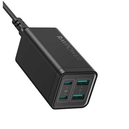 راف باور منصة شحن بقوة 65 واط و 4 منافذ شحن