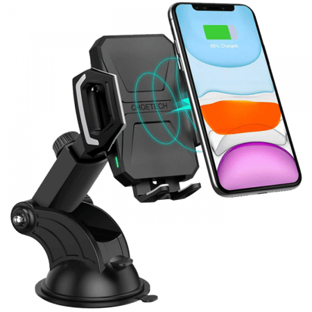 ستاند جوال تشويتيك حامل للسيارة بشحن لاسلكي وبقوة 10 واط - اسود