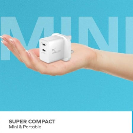 موماكس شاحن جداري منفذين تايب سي 35 واط شحن سريع بتقنية جان برايم- أسود