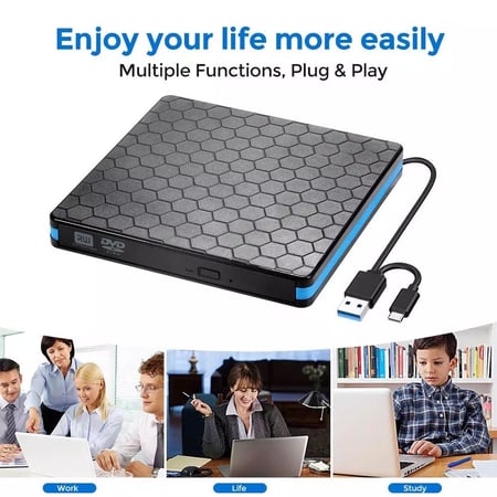 مشغل CD / DVD خارجي | مزدوج المنفذ