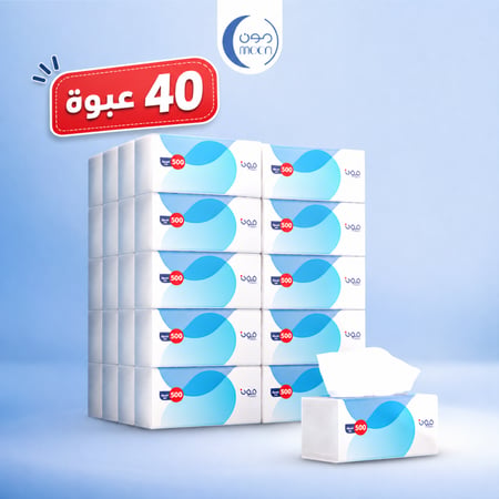 40 عبوة مناديل مون ناعمة 500 مفرد