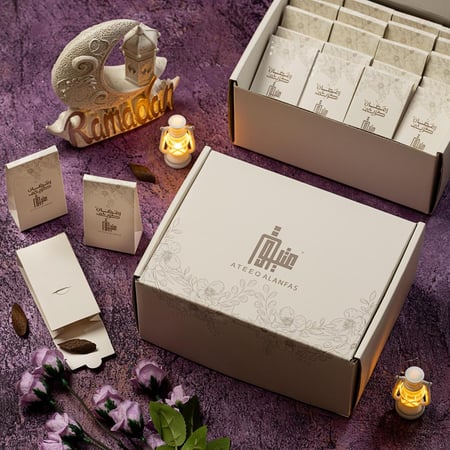 توزيعات بوكس العود الخشب 20 حبة