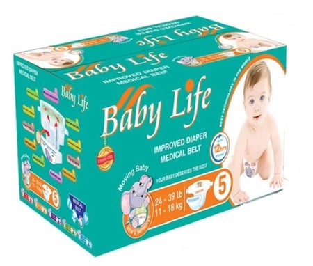 حفاضات بيبي لايف كلوت مقاس 5 بوكس 72 قطعة