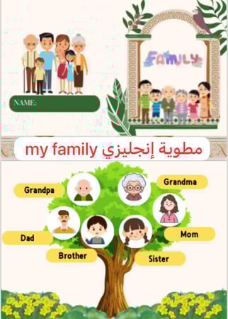 مطوية my family انجليزي
