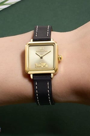 ساعة ماركة برناتشي BH370 جلد اسود مينا ذهبي