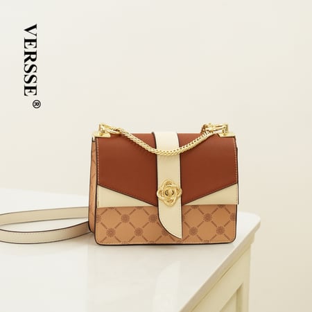 شنطة نسائية مميزة ماركة VERSSE VE022 لون BROWN