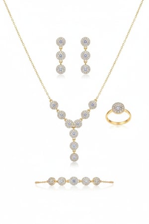 طقم إكسسوار نسائي WY11 (سلسال+اسواره+خاتم +حلق)