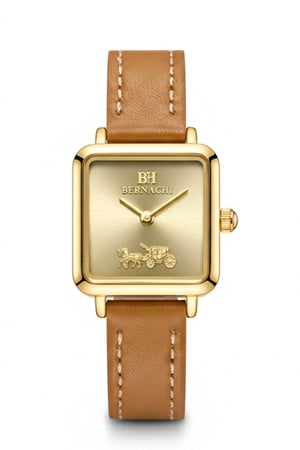 ساعة ماركة برناتشي BH370 جلد بني مينا ذهبي