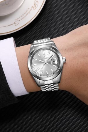 ساعة ماركة برناتشي رجالي BH318 فضي