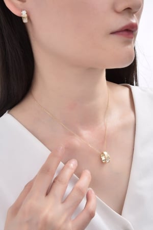 طقم إكسسوار SL-RING (سلسال+حلق) ذهبي