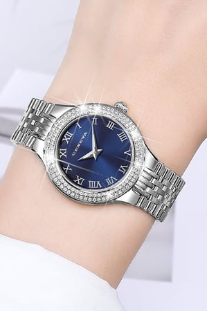 ساعة ماركة جنيفا GV014 فضي ازرق