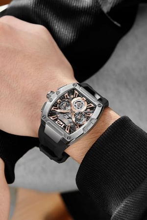 ساعة Jovani Exchange JX3035 اسود مينا اسود ايطار فضي