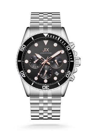 ساعة  رجالية Jovani Exchange JX3006MB فضي مينا اسود