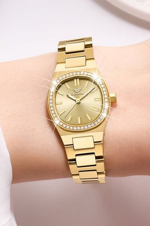 ساعة نسائية ماركة جنيفا GV022 ذهبي مينا ذهبي