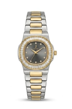 ساعه نسائية ماركة جوينر JO14341 لونين ذهبي مينا رصاصي