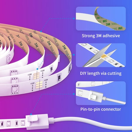 Govee RGB Wi-Fi + Bluetooth Strip Lights 10m