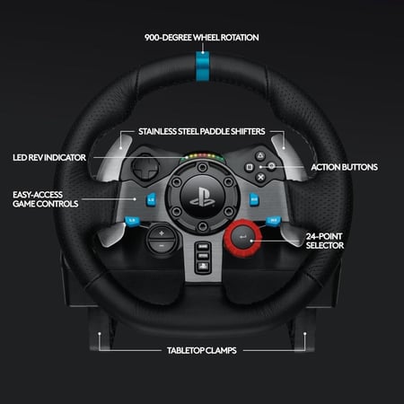 عجلة قيادة للالعاب مع الدواسات Logitech G29 Driving Force Racing Wheel