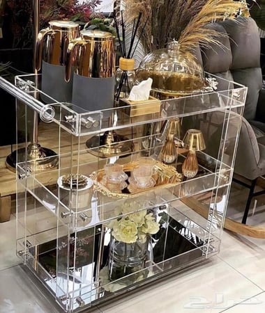 عربه تقديم ضيافه اكريلك سماكه 6 ملي