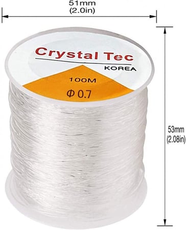 خيط مطاط اساور شفاف الطول 100 يارد سماكه 0.7 ملي        عبوة قيمة من الخيط المرن- 2 رول  من الخيط المرن بطول 100 متر/ 328 قدم للأساور، بعرض 0.5 ملم تقريبًا. خيط الخرز ليس سميكًا جدًا أو رقيقًا جدًا، إنه الحجم المناسب الذي يناسب معظم الخرزات مثل خرز بوني