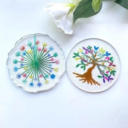 قالب سلكون كوستر دئري مزخرف 12.5