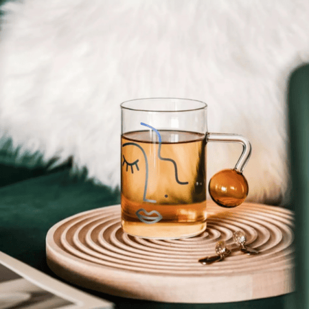 كوب زجاج مميز بحجمين