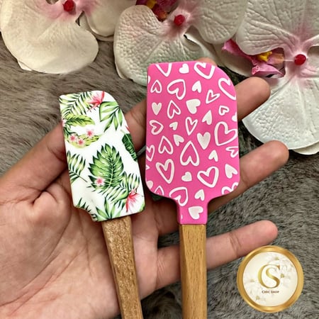 ملعقة سيلكون مع مسكه خشب