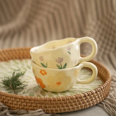 كوب فخار بطراز كوري