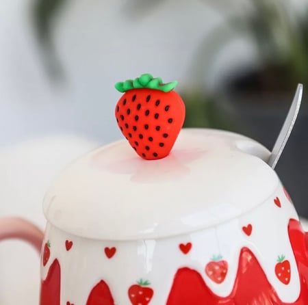 كوب سيراميك مع غطاء وملعقة (500مل)