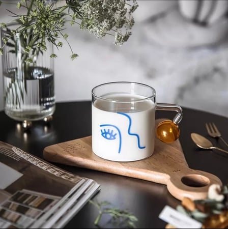 كوب زجاج مميز بحجمين