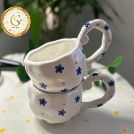كوب الورد الازرق