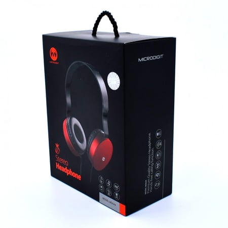 سماعة رأس بلون أحمر وأسود موديل MD644