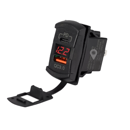 شاحن مستطيل روكر مع تايب سي مع قاريء