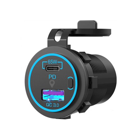شاحن يوسبي 3 و تايب سي 65W مع فاصل