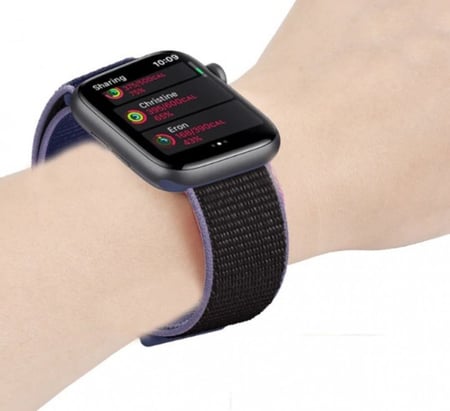 سير كحلي قماش ساعة ابل