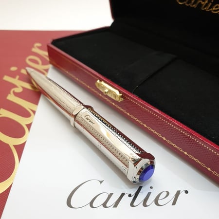 قلم ماركة كارتير فضي كامل منقط