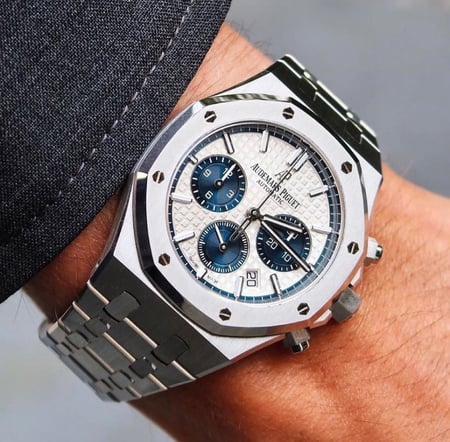 ادمرز رويال اوك كرونوجراف فضي كامل