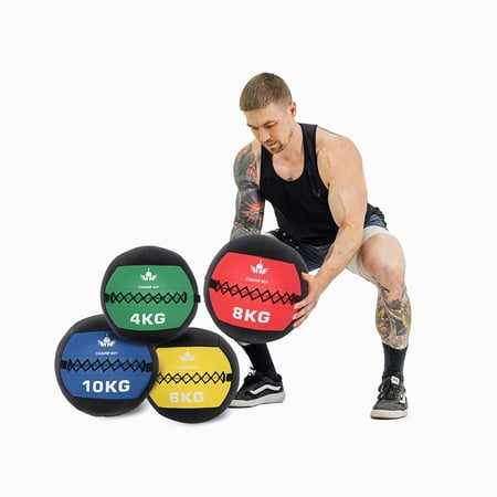 طقم كرات الحائط الطبية لتمارين الكروس فيت بأوزان وألوان متعددة