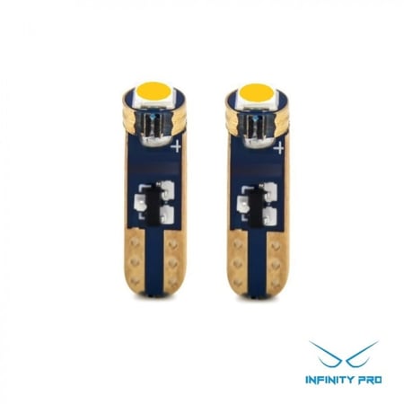 طقم لمبات ليد صغيرة رزة T5 للاستخدامات الصغيرة شبيه لون الهالوجين اصفر