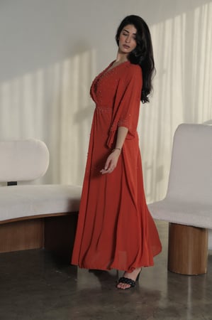 فستان بشك اللؤلؤ - اورنج