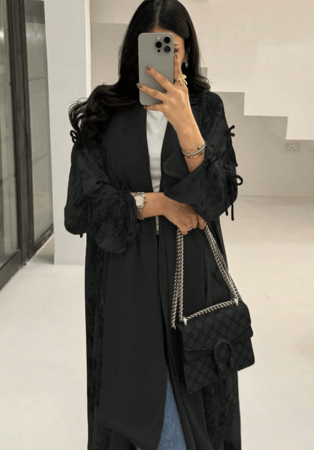 عباءة كاجوال ذات ربطة خصر