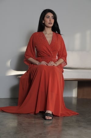 فستان بشك اللؤلؤ - اورنج