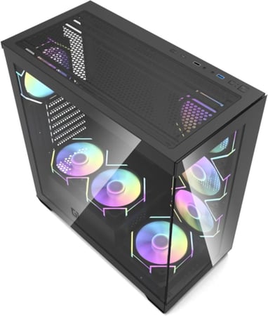 كيس ألعاب GAME ONE PHANTOM 7 – تصميم زجاجي وإضاءة ARGB مدمجة