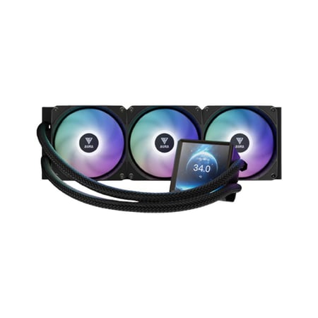 مبرد مائي 3 مراواح اسود AURA GL360 LCD من شركة Gamdias
