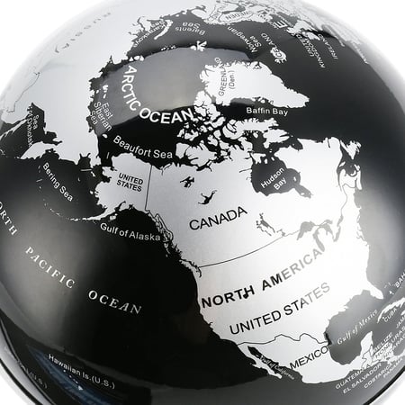 كرة أرضية جغرافية  عائمة مع منصة على شكل كتاب.