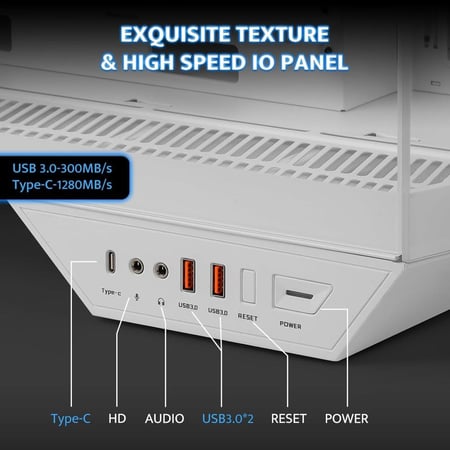 DarkFlash DY470 ATX Panoramic PC Case - WHITE