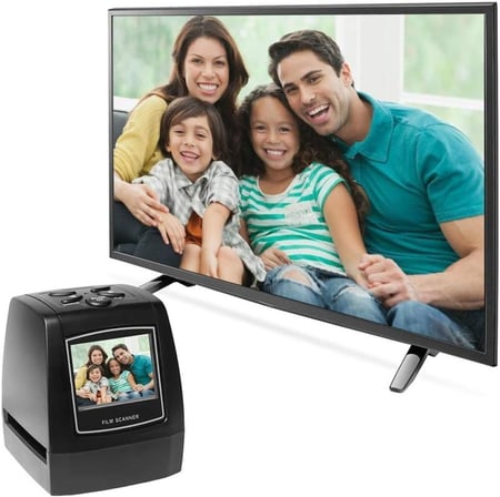 سكانر أفلام نيجاتيف احترافي – ماسح شرائح 35mm بدقة 5MP و10MP مع شاشة 2.36 بوصة